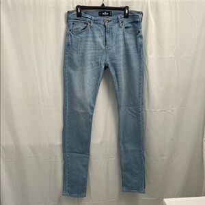 Hollister Men's Sky Blue Slim Jeans